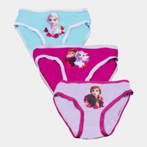 Pack de 3 bragas Frozen para niñas, color rosa, lila y azul