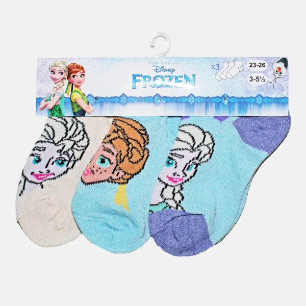 Pack de 3 calcetines de Frozen para niñas en celeste y crema - Imagen 4