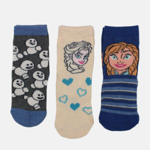 Pack de 3 calcetines FROZEN para niña con Elsa, Ana y muñecos de nieve