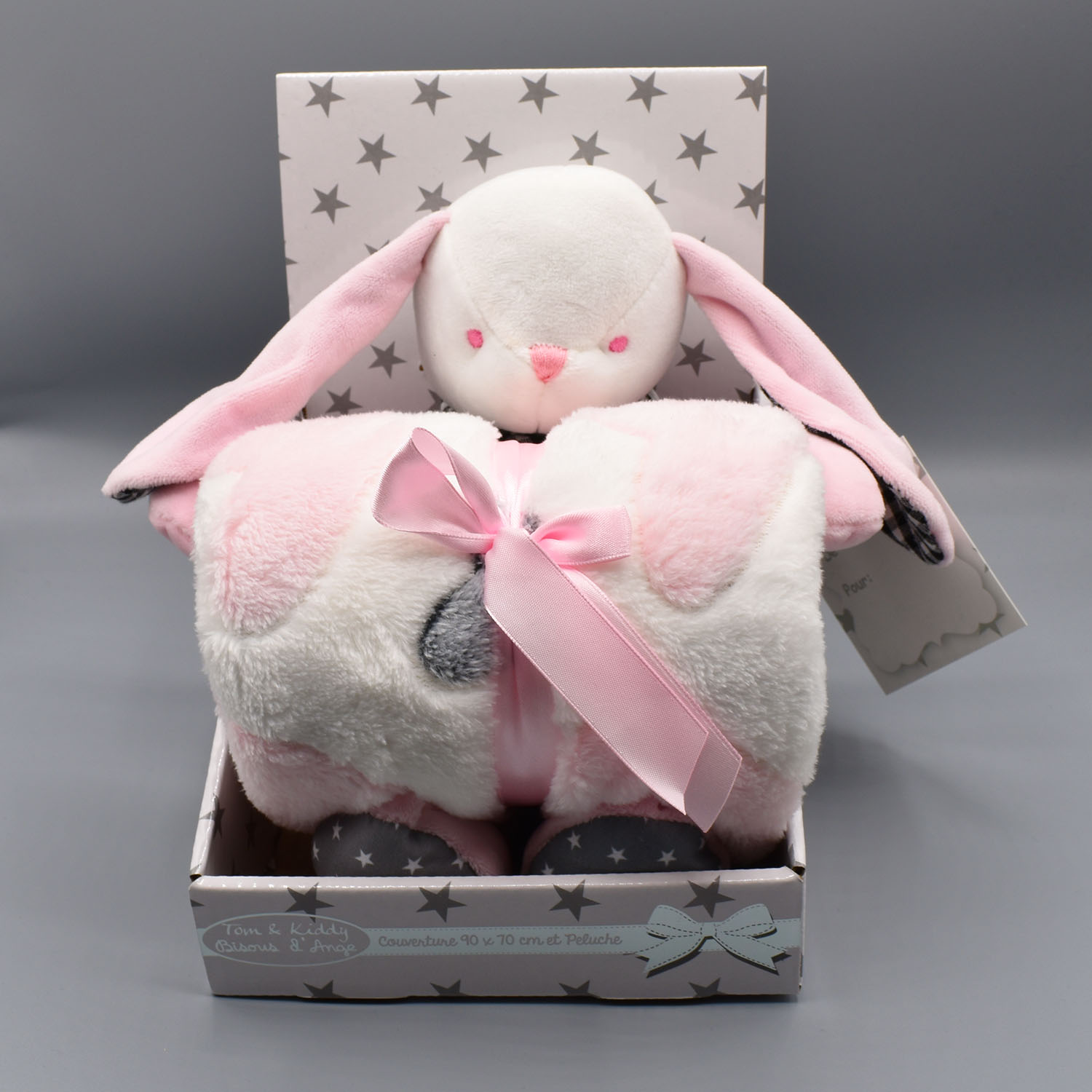 Juego de regalo de conejito o oso de peluche con manta para bebé recién  nacido, personalizado disponible (Teddy Bear)