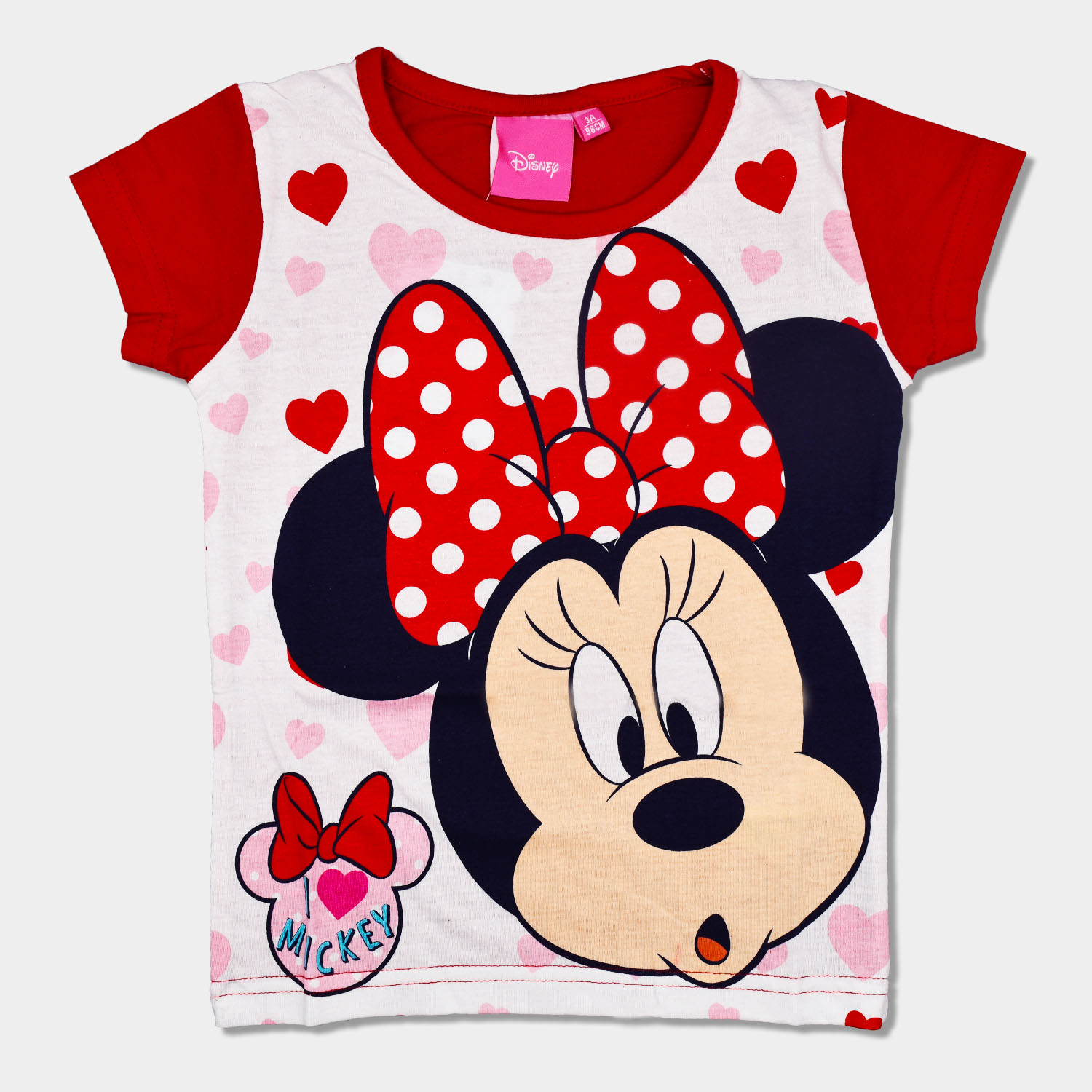 Camiseta de niña, manga corta roja de Minnie Mouse ©DISNEY - Tienda Online  MIC