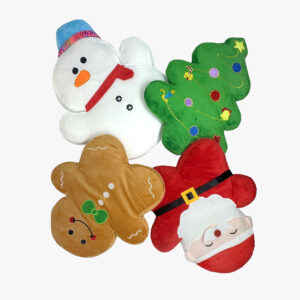 Pack 4 cojines navideños 3d Arbol, papa noel, galleta navidad , hombre nieve 40 cms